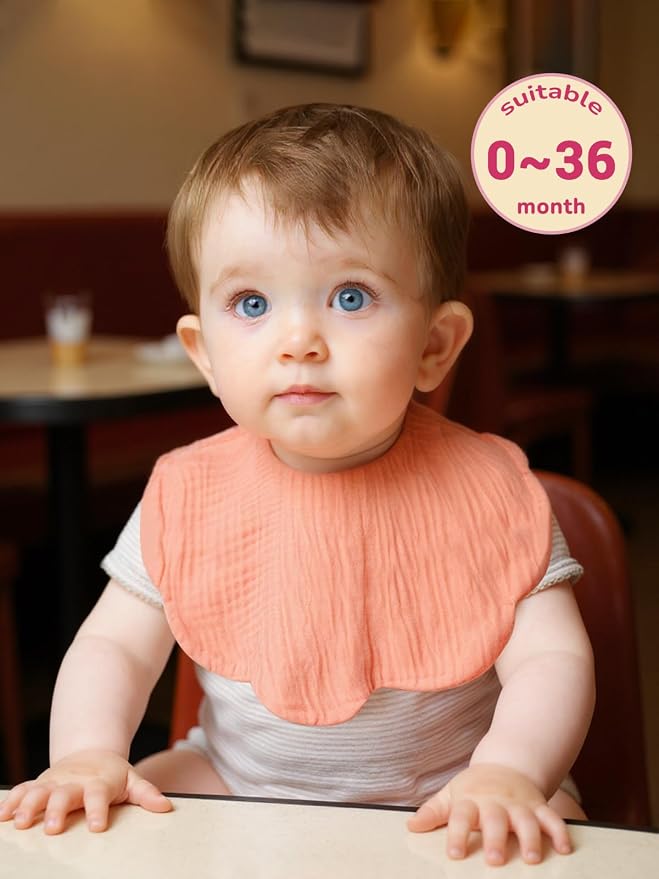 Baby Bibs Muslin Bibs for Baby Girl Boy for Drooling and Teething 10 Pack - Image 3
