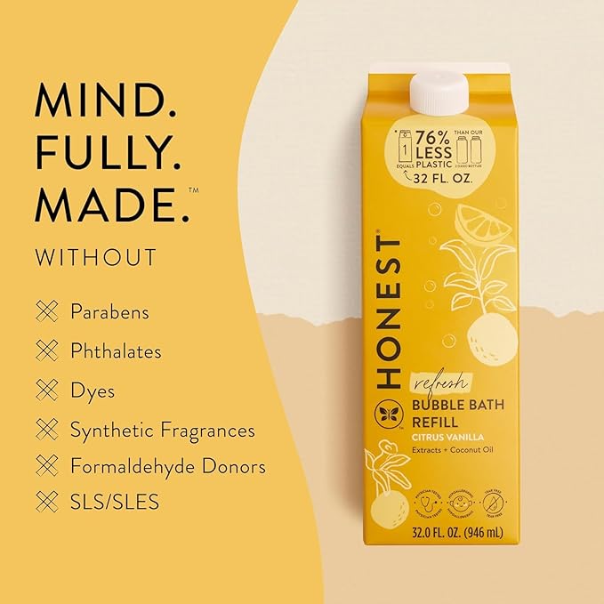 The Honest Company Foaming Bubble Bath Refill Carton | Gentle - Image 5