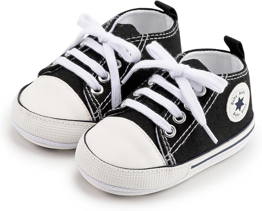 Meckior Baby Girls Boys Canvas Sneakers Soft Sole High-Top Ankle Infant First - Image 3