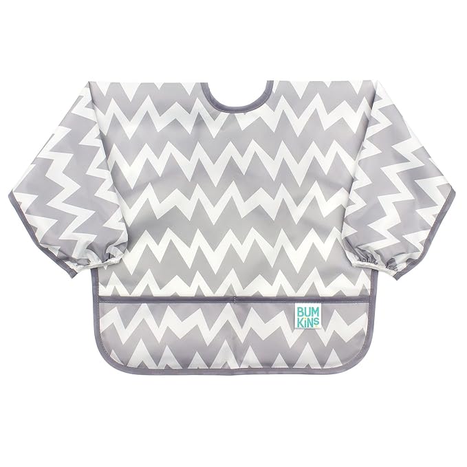Bumkins Sleeved Bib for Girl or Boy, Baby and Toddler for 6-24 Mos, Essential by Bumkins