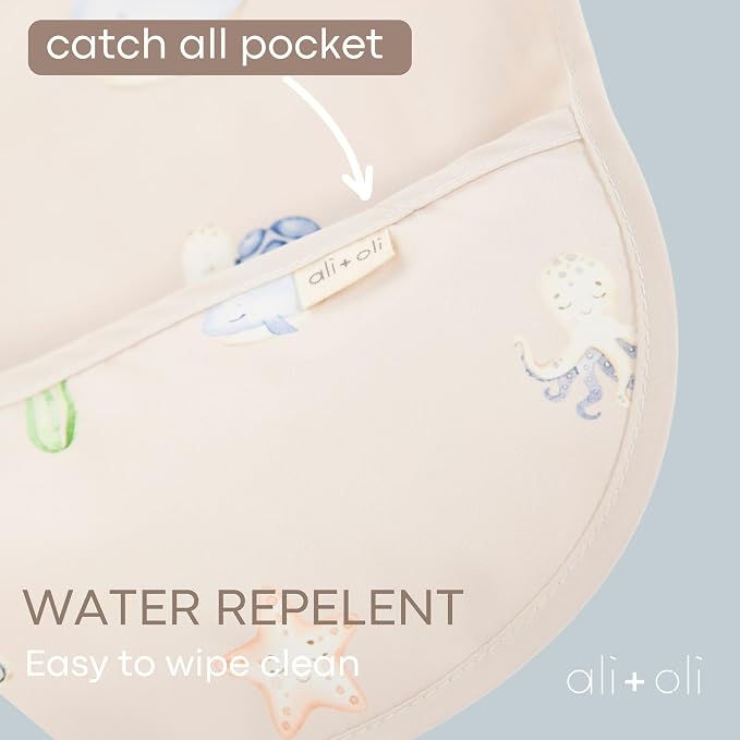 Ali+Oli Smock Bibs for Babies, BPA-Free Oeko-Tex Certified, Waterproof Baby - Image 4