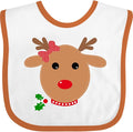 inktastic Girl Reindeer Baby Bib by Inktastic
