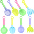 Skylety 8 Pieces Kids Beach Sand Shovels Colorful Plastic Rake Sand Sifter Toy by Skylety