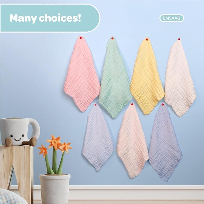 Muslin Baby Washcloths Pack of 7 - Image 7
