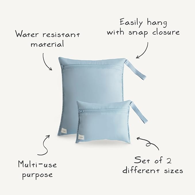mushie Water Resistant Wet Bags | Large & Small Reusable Storage Bag - Image 9