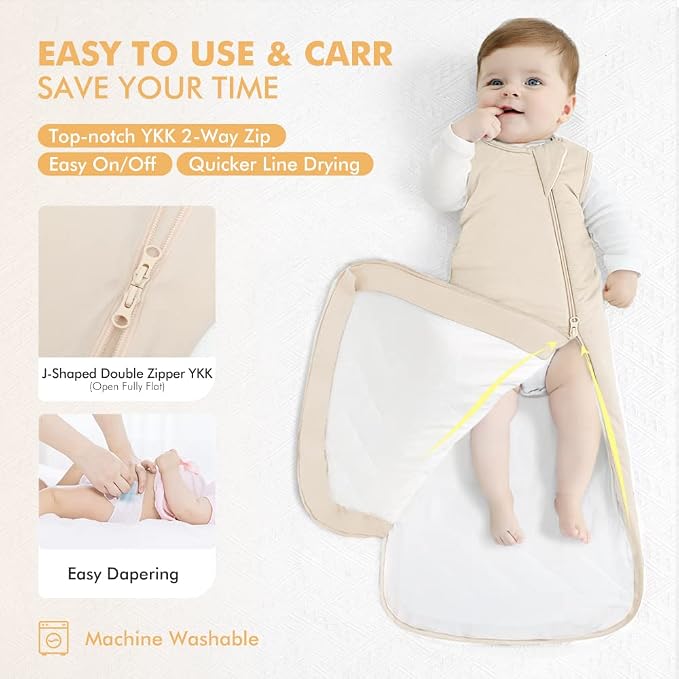 HAPIU Rayon Made from Bamboo Winter Baby Sleep Sack 2.5 TOG, 2-Way Zipper YKK - Image 3