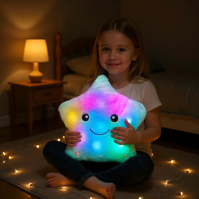 Cuteoy 13" Musical Green Star Plush Pillow Glowing Twinkle Night Light Stuffed - Image 2