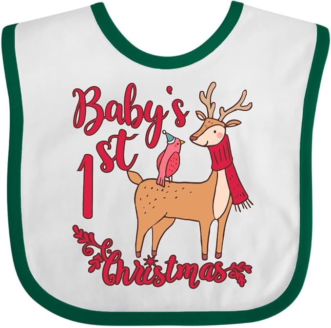 inktastic Baby's First Christmas Baby Bib by Inktastic