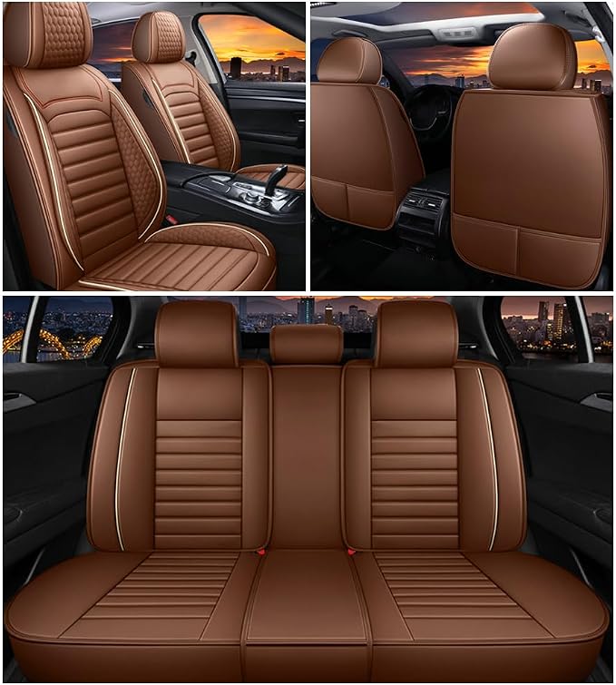 Leather Car Seat Covers for Toyota Corolla 2006-2024, Car Seat Covers Full Set - Image 2