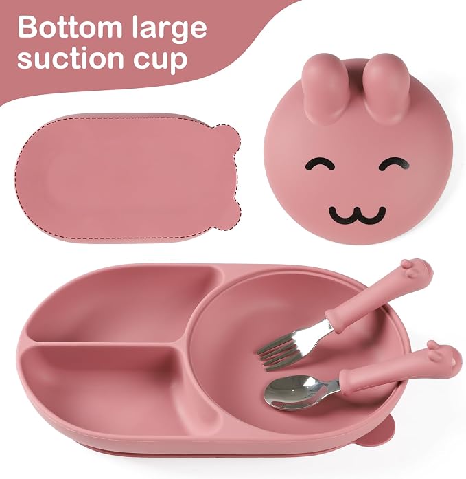 Silicone Baby Plate, Toddler plates, Self-feeding of infants after weaning - Image 3