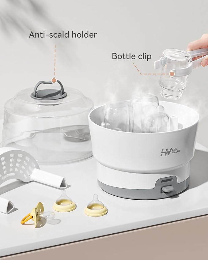 HEYVALUE Bottle Sterilizer, Baby Bottle Sterilizer, Easy One Button Control - Image 5