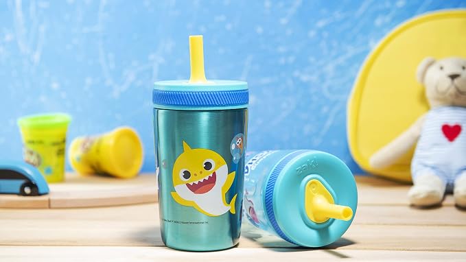 Zak Designs Baby Shark Kelso Tumbler Set, Leak-Proof Screw-On Lid - Image 11