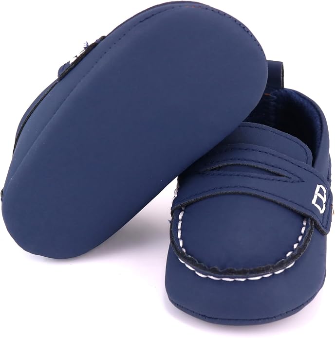 LONSOEN Baby Girls Boys Loafers Prewalker Dress Crib Shoes - Image 6