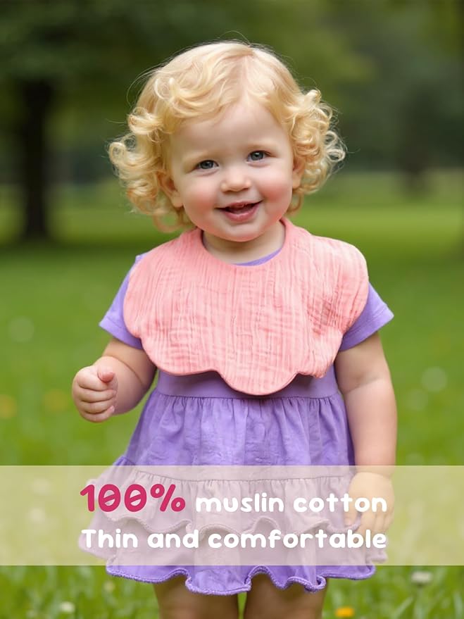 Baby Bibs Muslin Bibs for Baby Girl Boy for Drooling and Teething 10 Pack - Image 2
