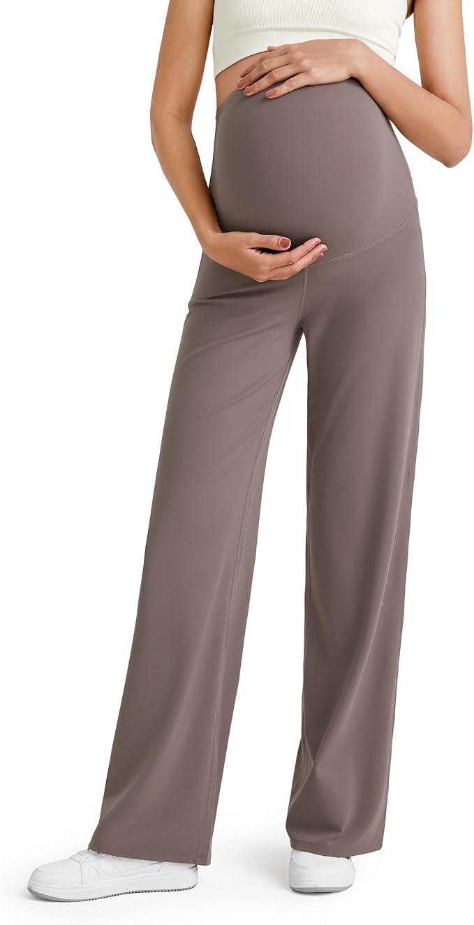 G4Free BareFeel Maternity Dress Yoga Pants Over The Belly Stretchy Work Slack by G4Free