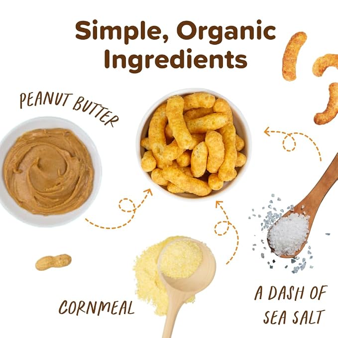 Puffworks Baby Organic Peanut Butter Puffs, Plant-Based Protein, USDA Organic - Image 5