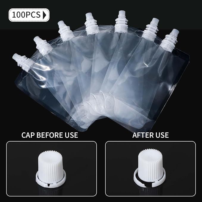 Meanplan 100 Pcs Plastic Pouches Bulk Reusable Squeeze Pouches Clear Plastic - Image 6