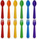 12 Pcs Kids Spoons and Forks Toddler Utensils Plastics Reusable Silverware Baby by Muulaii