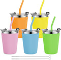 Kids Cups with Straws and Lids, 5 Pack 12oz Spill Proof Toddlers Straws Tumbler by Vermida