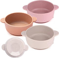 3 Pack Baby Bowls with Suction, Stay Put Silicone Suction Bowls by Eascrozn