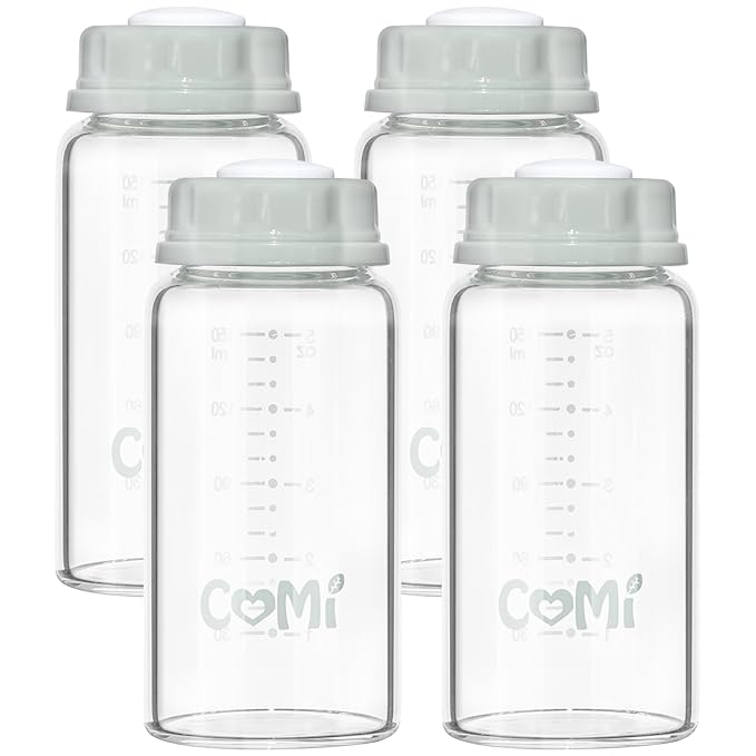 COMI Natural Glass Baby Bottle, Standard Neck Breastmilk Storage Bottle by COMI