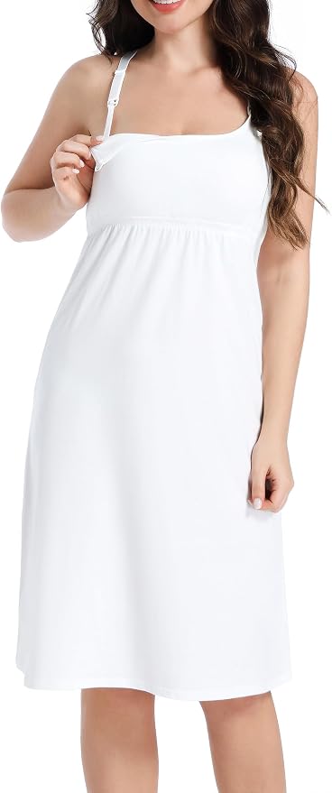 SUIEK 3-Pack Maternity Nursing Nightgown Cotton Breastfeeding Dress Pregnancy - Image 2