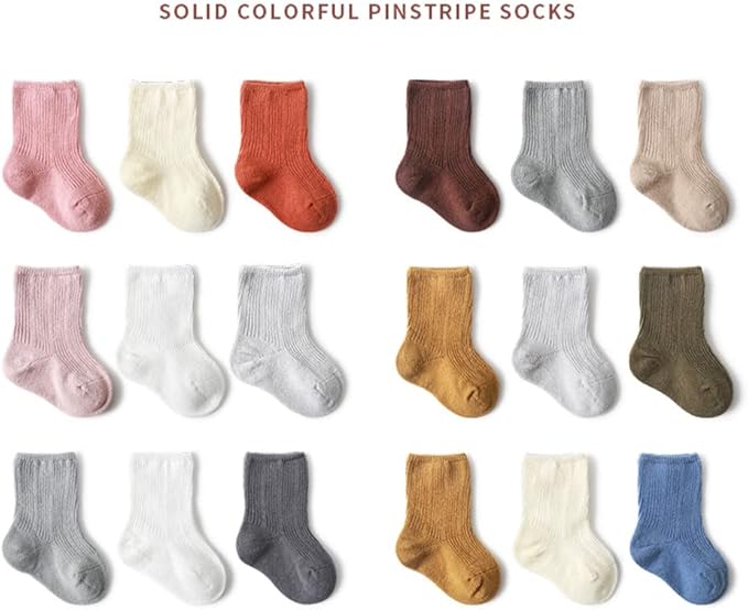 Toddler Socks Unisex Baby Baby Crew Cotton Cuff Socks - Image 6