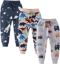 Boys Pants, Toddler 3 Pack Drawstring Elastic Sweatpants Cartoon Active Joggers by WelcometoYookoom