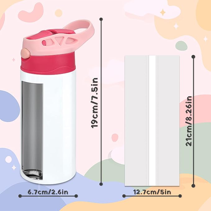 Kids Sublimation Tumbler, 12oz Sublimation Water Bottle Blanks, Straight - Image 7