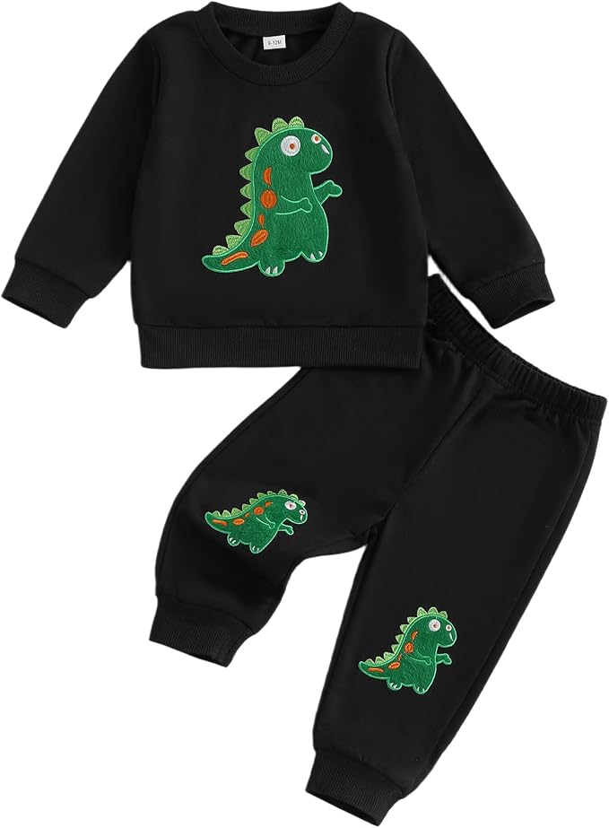 Nyapruwe Toddler Baby Boy Fall Outfit Funny Print Long Sleeve Sweatshirt by Nyapruwe