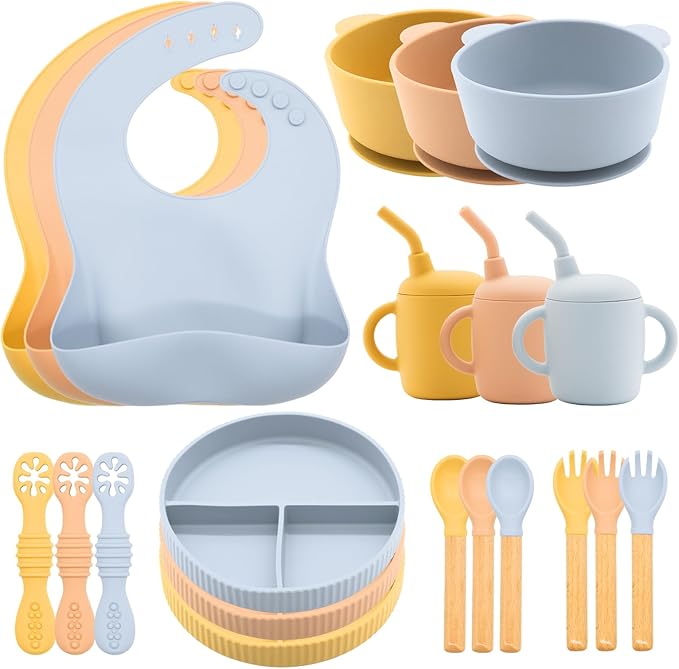 Silicone Baby Feeding Set 21 Pcs, Baby Led Weaning Supplies, Baby Feeding by Unknown