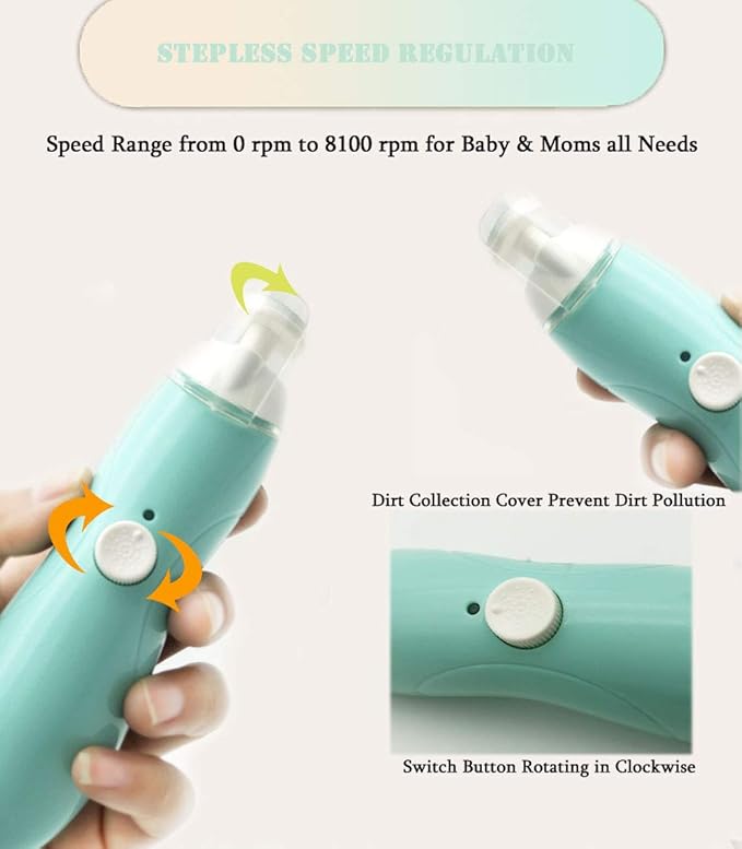Rechargeable Baby Nail File, Fansidi Electric Baby Nail Trimmer - Image 3