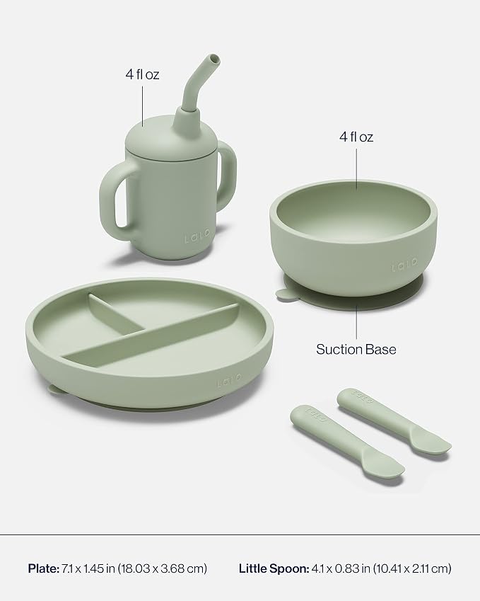 Lalo First Bites Silicone Baby Feeding Set - Image 5