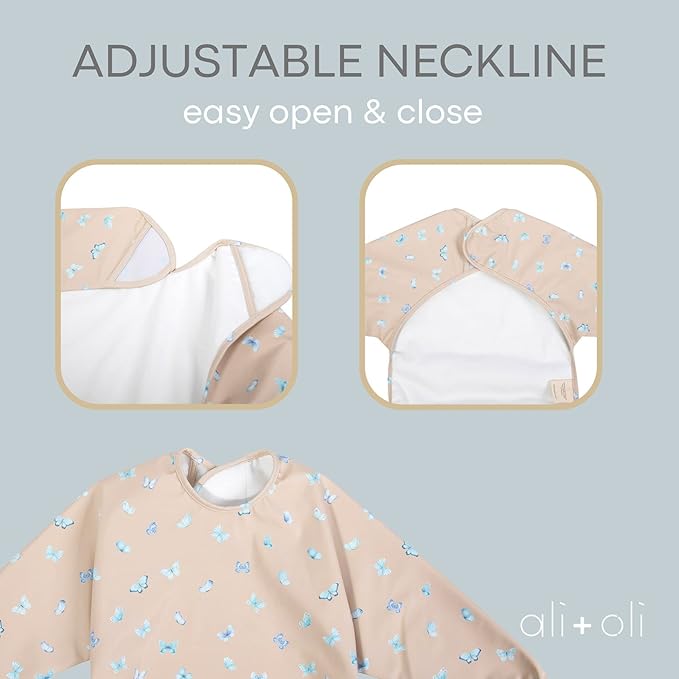 Ali+Oli Smock Bibs for Babies, BPA-Free Oeko-Tex Certified, Waterproof Baby - Image 6