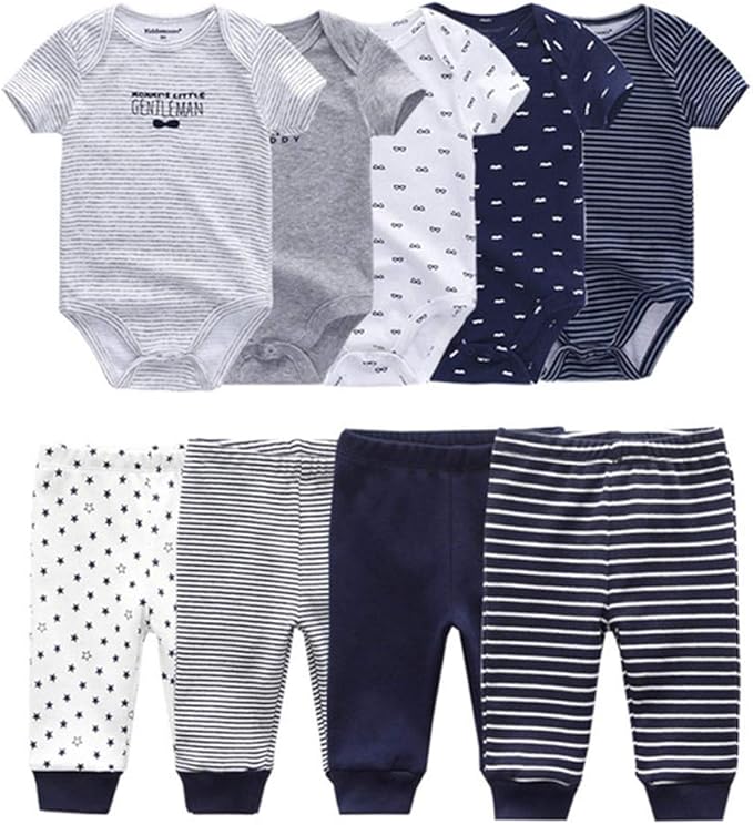 Baby Layette Set Baby Boys' 9-Piece Bodysuits Pants Set Toddler Girl Boy Unisex by Kiddiezoom