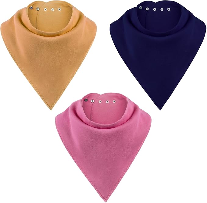 Adult Drool Bib for Special Needs, 3 Pk Soft Absorbent Large Bandana Bibs Set by BozenTek