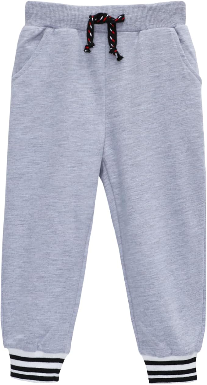 HILEELANG Toddler Boys Cotton Jogger Sweatpants 3 Pack, Soft Adjust Elastic - Image 6