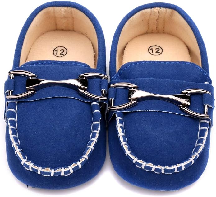 LONSOEN Baby Girls Boys Loafers Prewalker Dress Crib Shoes - Image 2