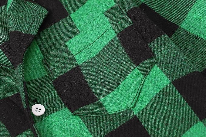 Schbbbta Kids Pajamas Set, Plaid Button Down Pjs - Image 5