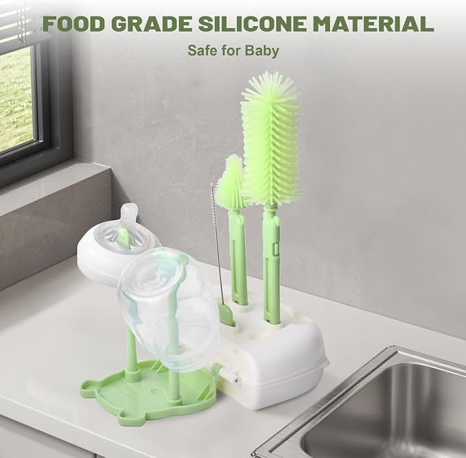 Baby Bottle Cleaner Brush Set Travel Baby Bottle Cleaning Kit Toddler Cleaning - Image 2