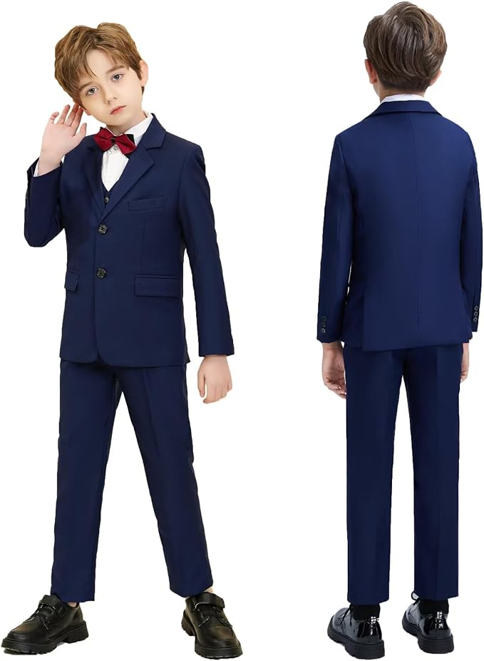 Boys Suit Set Slim Fit Kids Formal Suits Toddler Tuxedo Wedding Prom Classic - Image 5