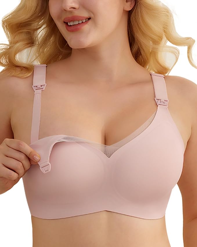 As Fairy Nursing Bras for Breastfeeding Mesh Lace Seamless Maternity Bra by AsFairy