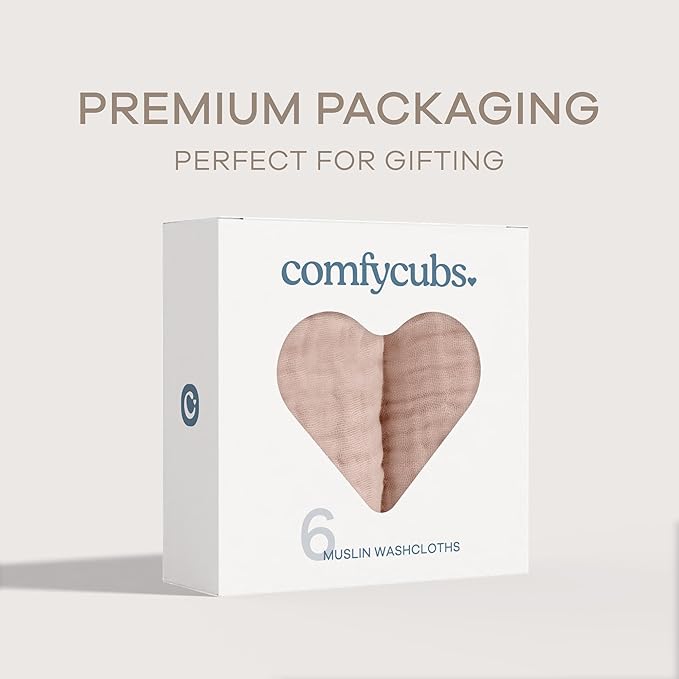 Comfy Cubs Muslin Baby Washcloths 6 Pack - Image 6