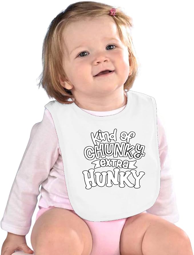 Wild Bobby Kind of Chunky Extra Hunky Humor Infant Premium Jersey Baby Bib - Image 3