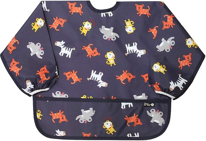 Long Sleeve Waterproof Bib for Toddlers – Feeding Smock for Baby Mealtime by Plie