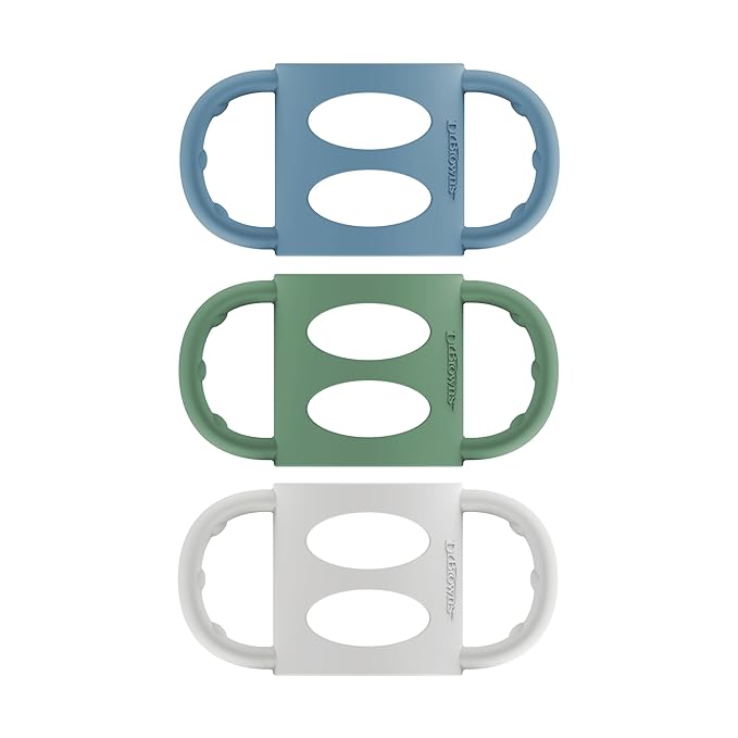 Dr. Brown's Narrow Baby Bottle Handles, 100% Silicone, Easy Grip Removable by DrBrowns