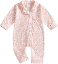 Balaflyie Baby Girl Button Down Pajamas Romper One-Piece Jumpsuit Long Sleeve by Balaflyie