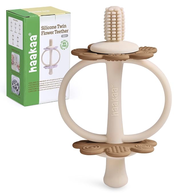 haakaa Silicone Baby Teether Toys, Nipple-Shaped End by haakaa