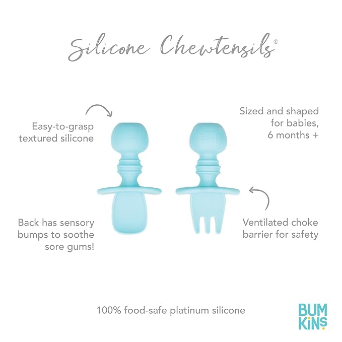 Bumkins Baby Utensils Set, Chewtensils Silicone Spoons - Image 5