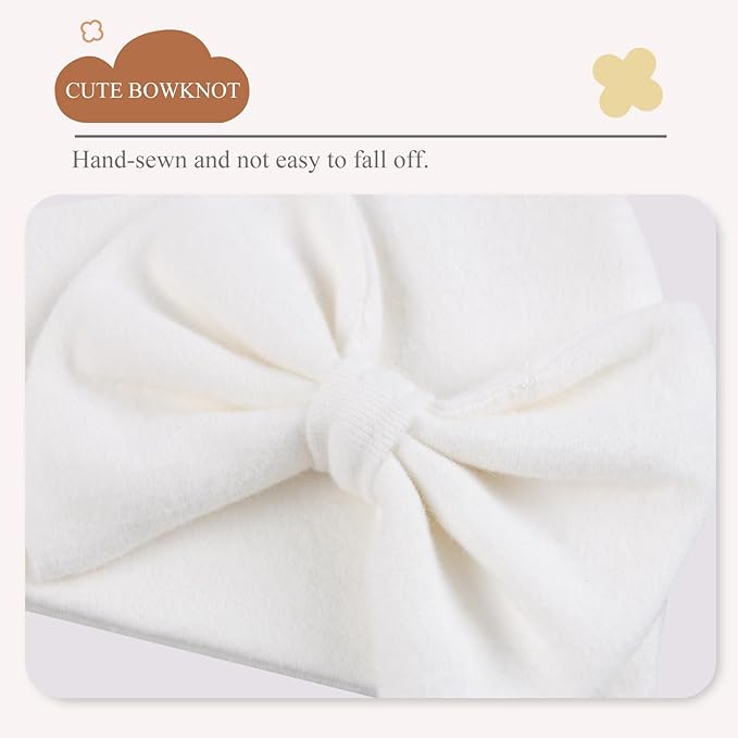 Bamery Newborn Baby Girl Hat Cotton Baby Bow Beanie Preemie Hats Spring Infant - Image 3